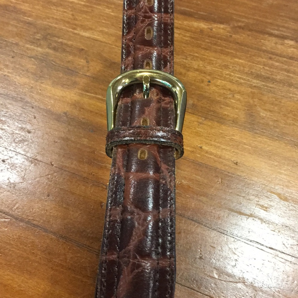 Brown Animal Print thick Leather Belt.
